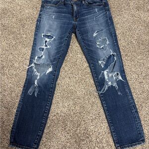 American Eagle Women’s 12 Stretch Jegging Heavily Distressed Comfort